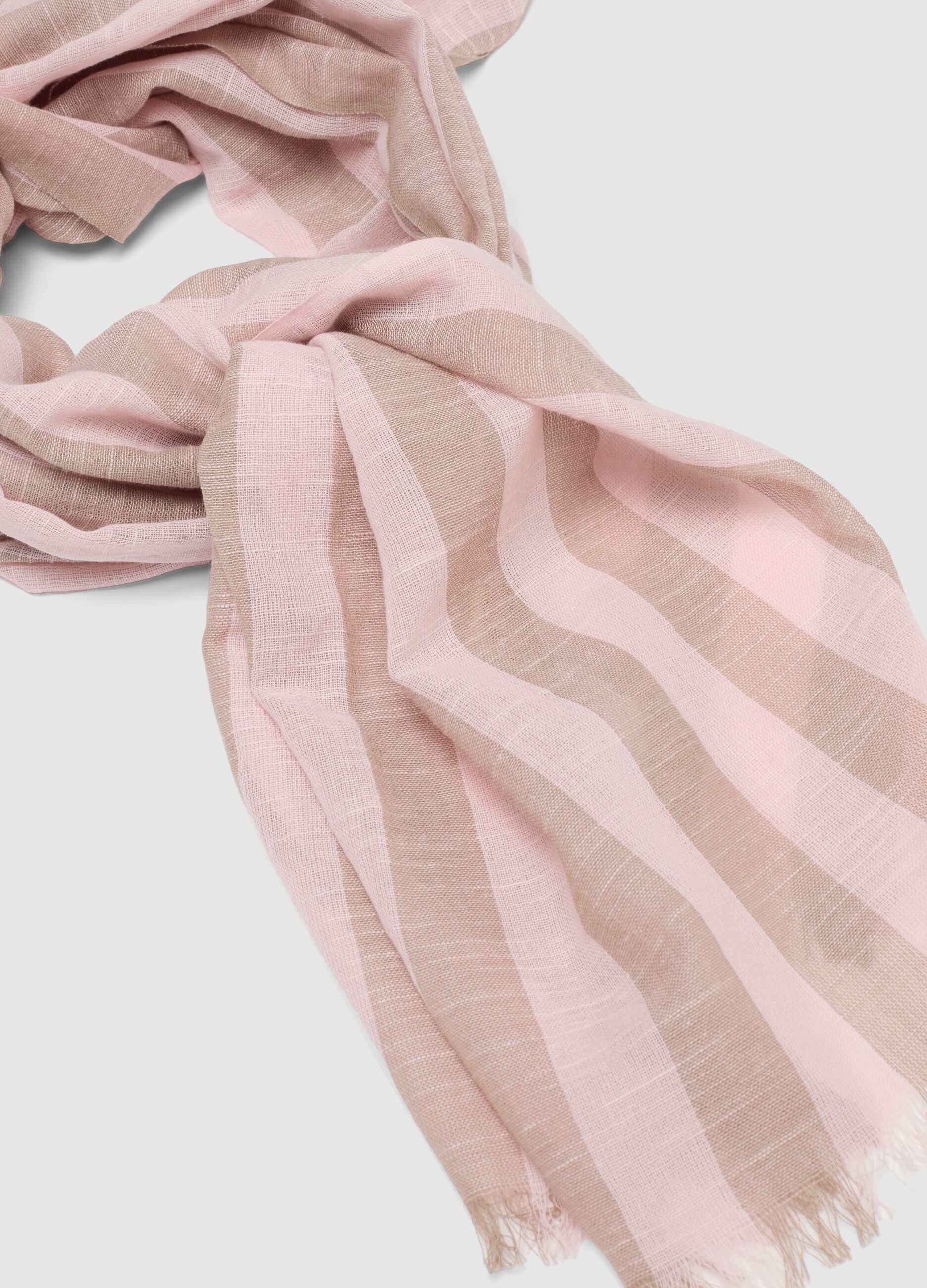 Multicolour striped pure cotton scarf