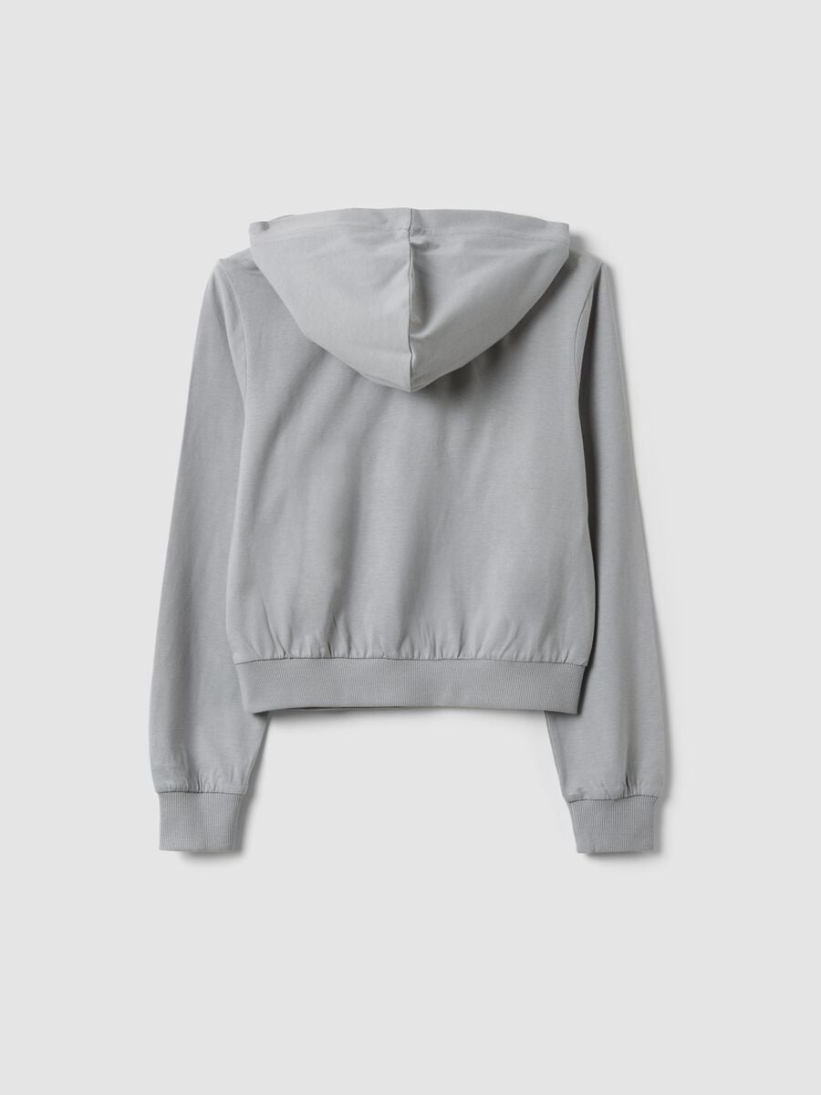 Grauer Hoodie aus reiner Baumwolle mit Lilo & Stitch-Print f&uuml;r M&auml;dchen_1
