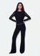Pantaloni neri flare in modal elasticizzato_0