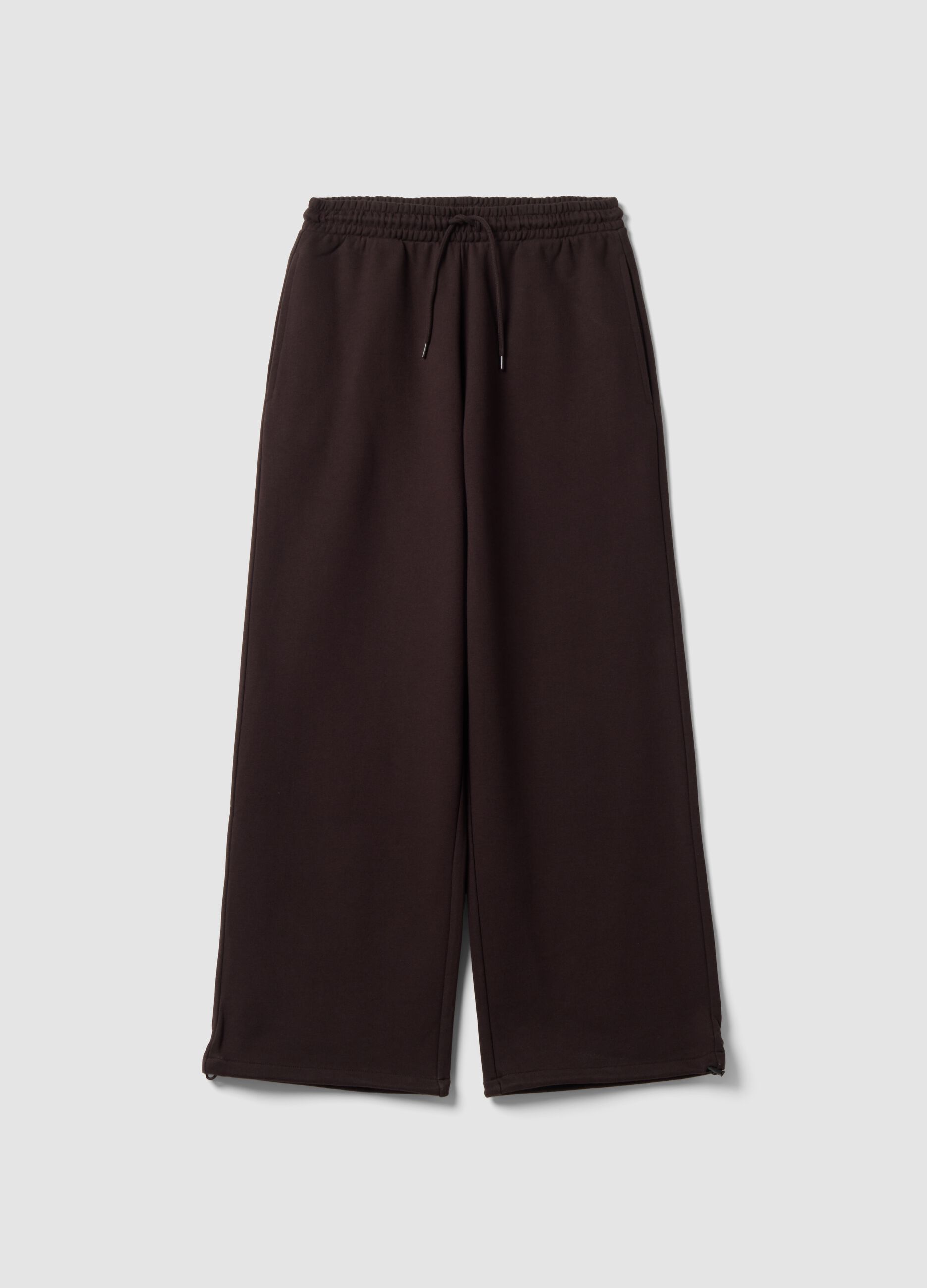 Braune Jogger aus reiner Baumwolle mit elastischem Bund, Oversize-Fit