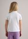 Girls' white pure cotton polo regular fit with embroidered flowers_2