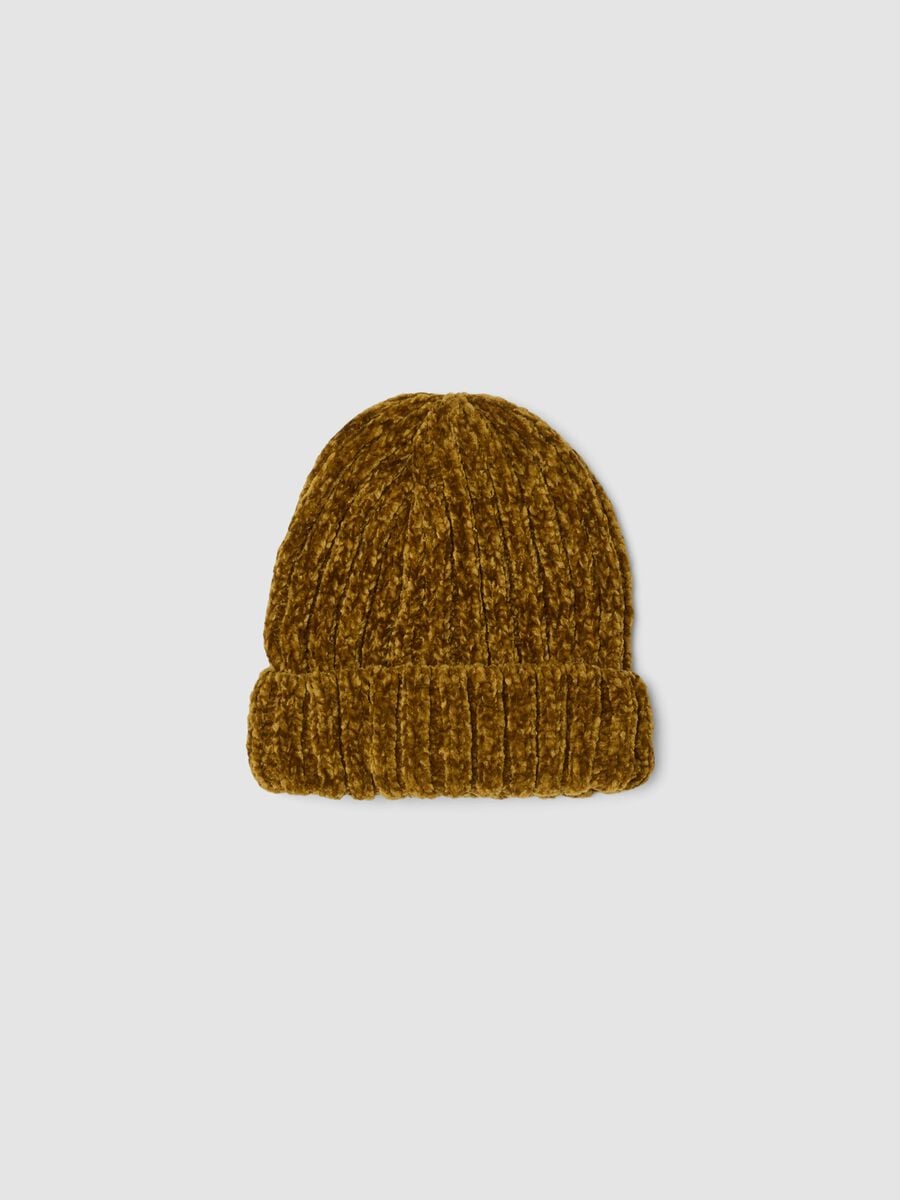 Green ribbed stretch-fabric beanie_0