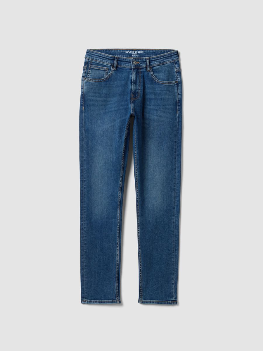 Blue skinny-fit stretch cotton denim jeans_0
