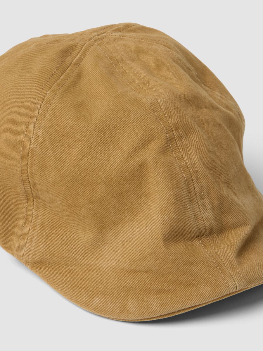Brown pure cotton flat cap_1