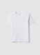 White pure cotton kids&rsquo; T-shirt with oversized fit_0