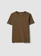 T-shirt verde de gola redonda em algod&atilde;o org&acirc;nico puro, corte regular_0