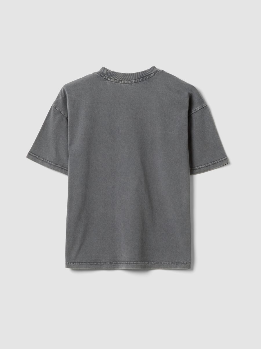 Grey pure cotton short-sleeve boys&rsquo; T-shirt, oversized fit_4