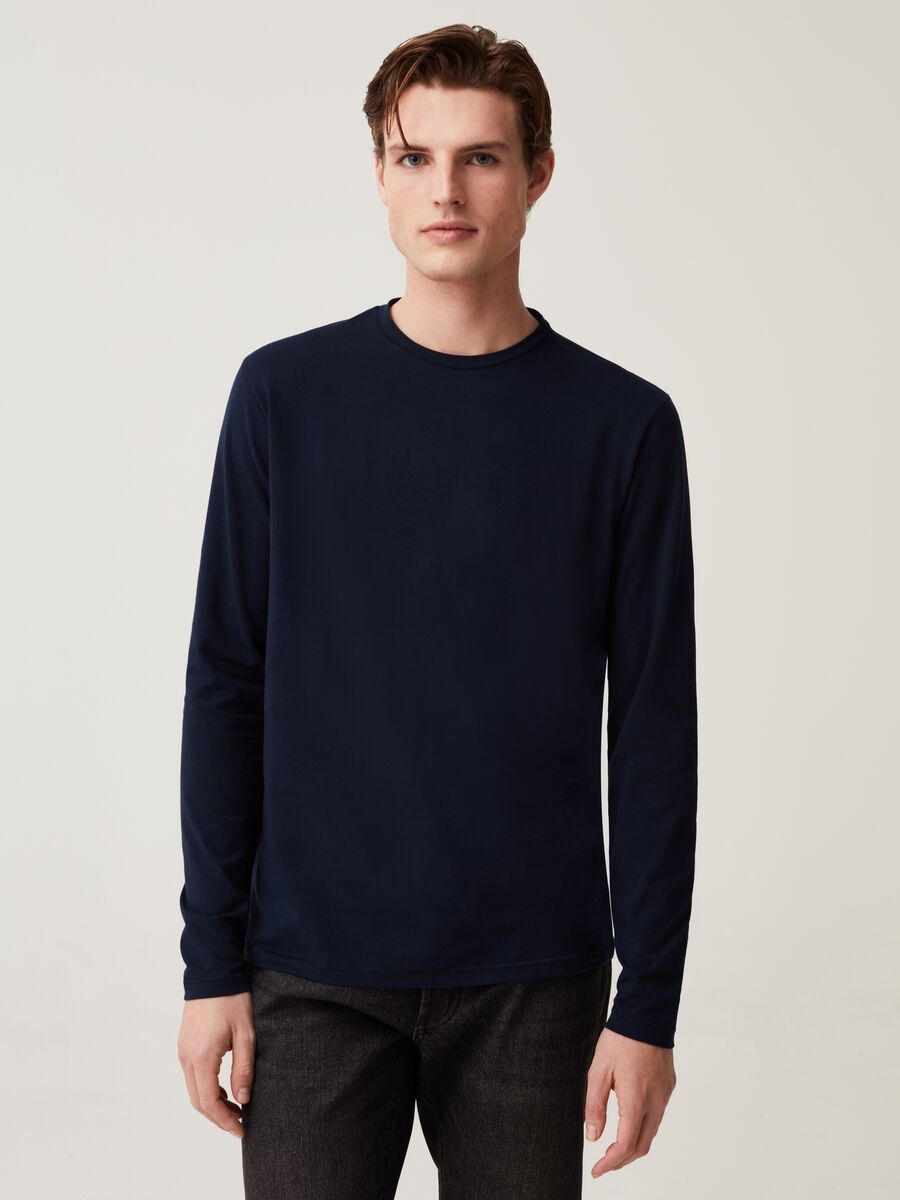 Long-sleeved T-shirt in stretch jersey_1