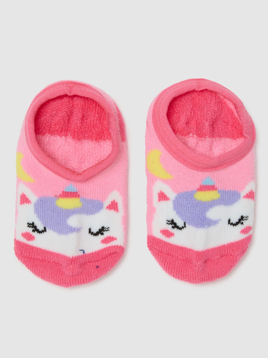 Baby Girl's Multicolour Elasticated Cotton Anti-slip Socks_1