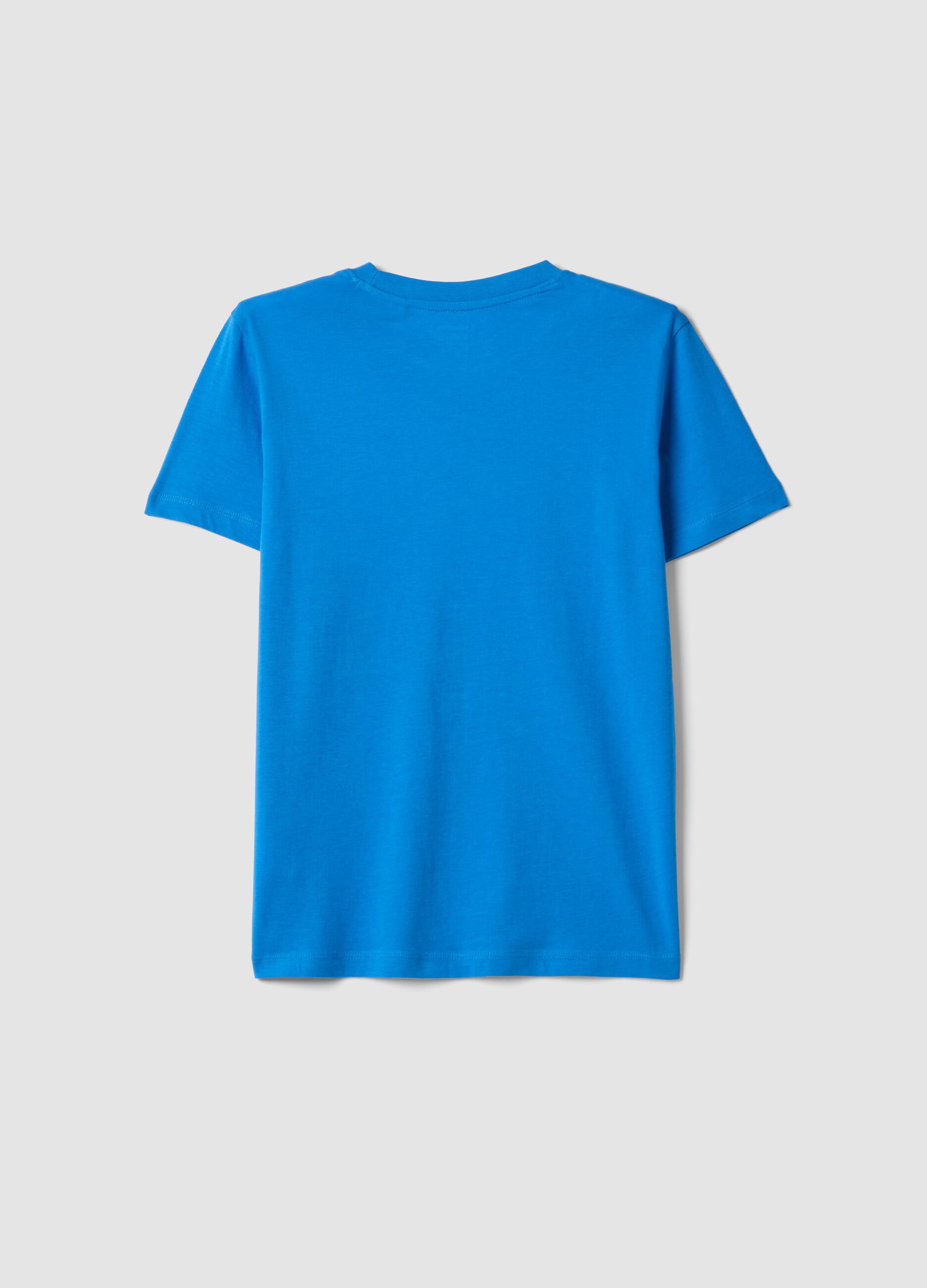 Boys' pure cotton blue regular-fit T-shirt