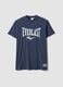 Blue pure cotton regular fit t-shirt with Everlast logo_4