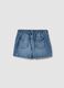 Girls&rsquo; blue denim shorts in pure cotton, regular fit, with buttons_1