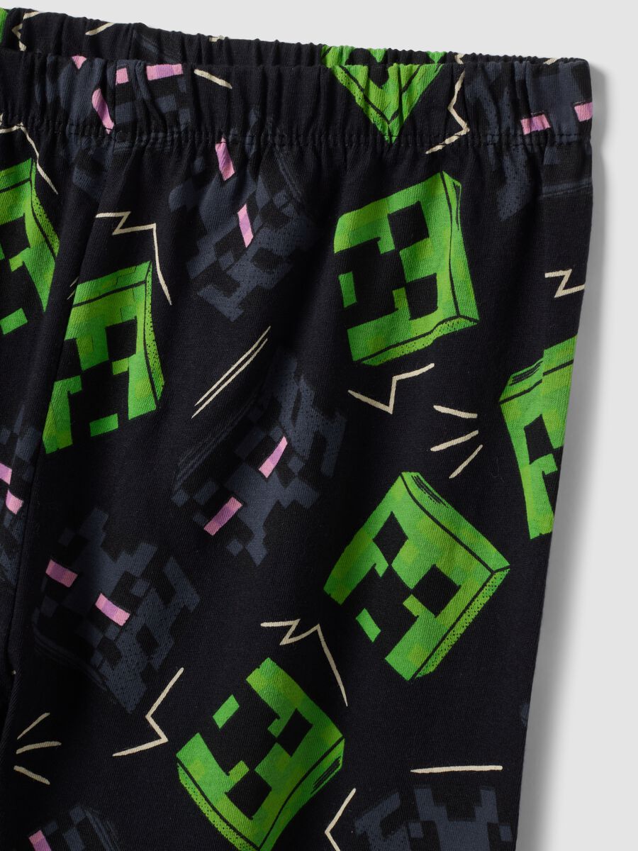 Schwarzer Minecraft-Pyjama aus reiner Bio-Baumwolle mit Print_3