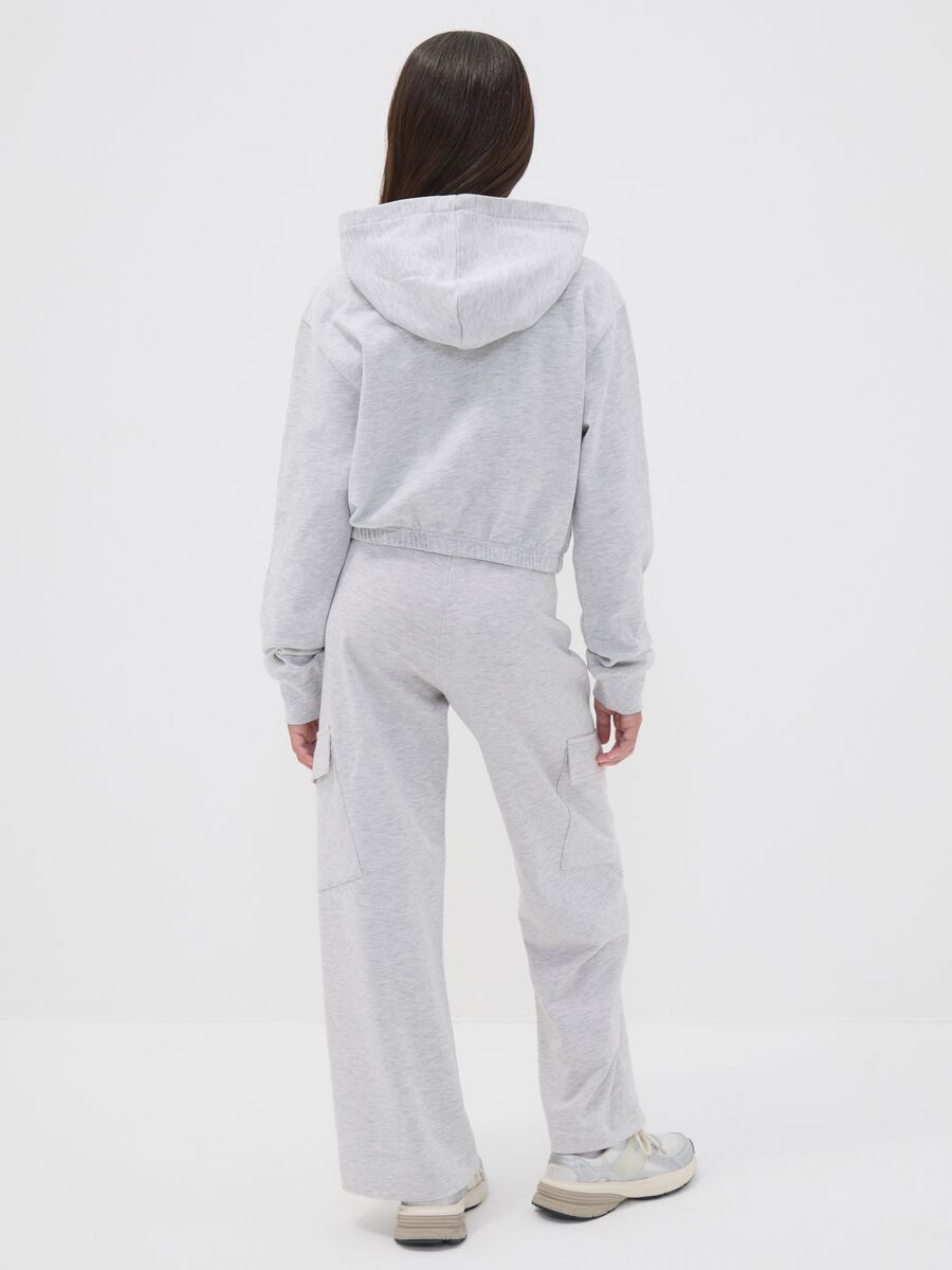 Pantaloni cargo grigi culotte in puro cotone per ragazza_1