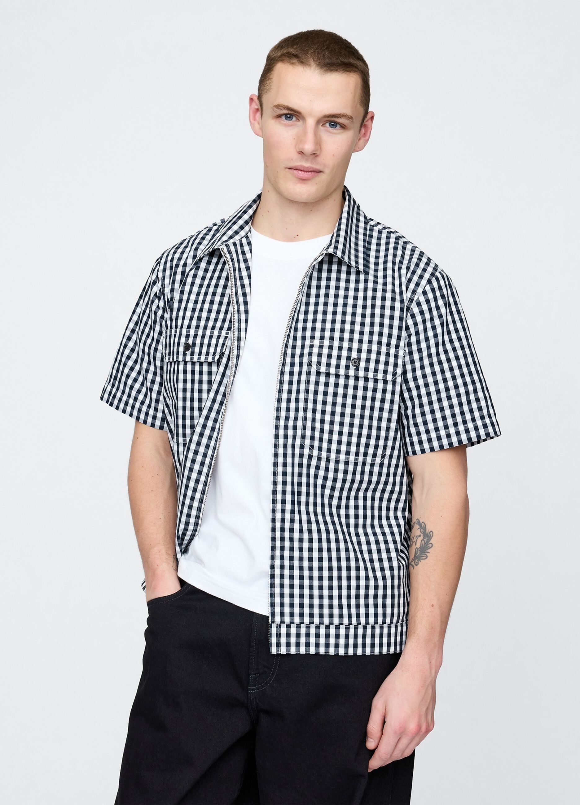 Multicoloured pure cotton check shirt