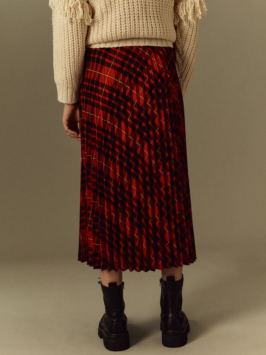 Check pattern pleated skirt_2