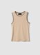 Beige Stretch-Baumwoll-Tanktop im Regular Fit mit bestickten Kanten_4