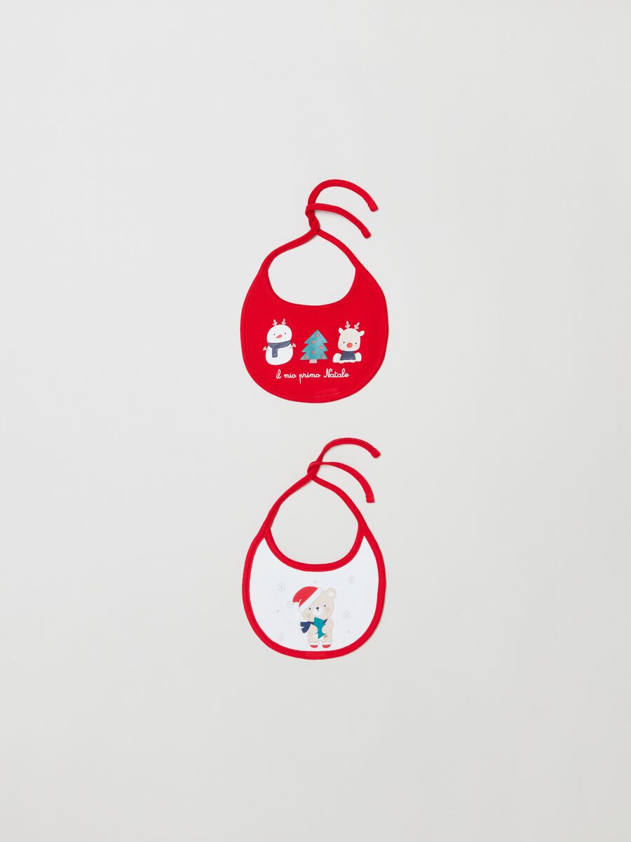 Two-pack bibs with Christmas print_0