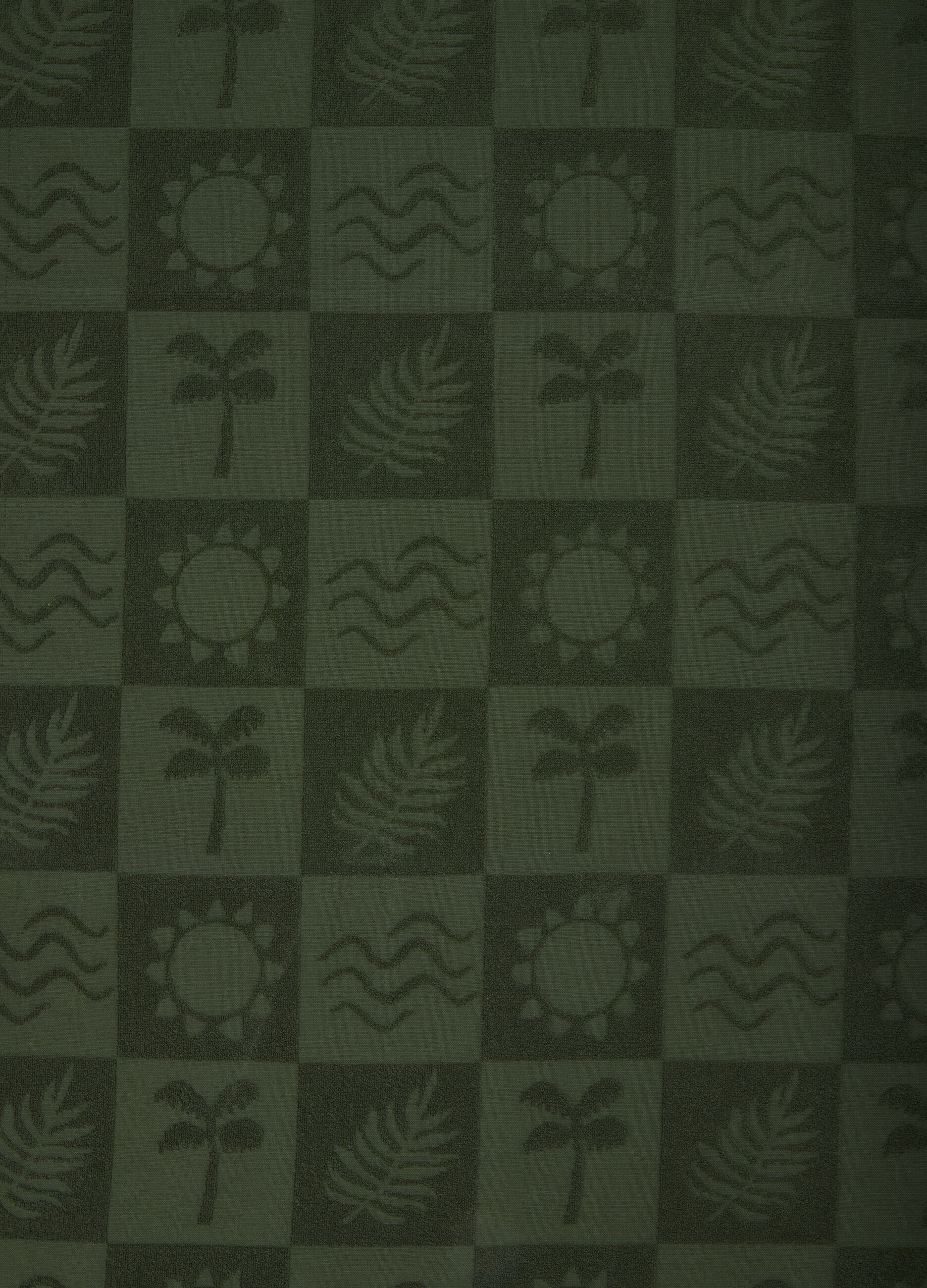 Green pure cotton jacquard beach towel