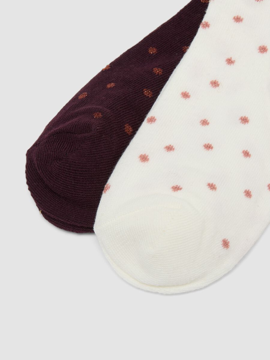 Three-pack of multicolour short polka-dot socks in stretch organic cotton_2