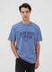 Blaues T-Shirt aus reiner Baumwolle mit Peanuts-Print, Relaxed Fit_0