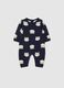Multicolour newborn jumpsuit in pure cotton with prints and buttons_0
