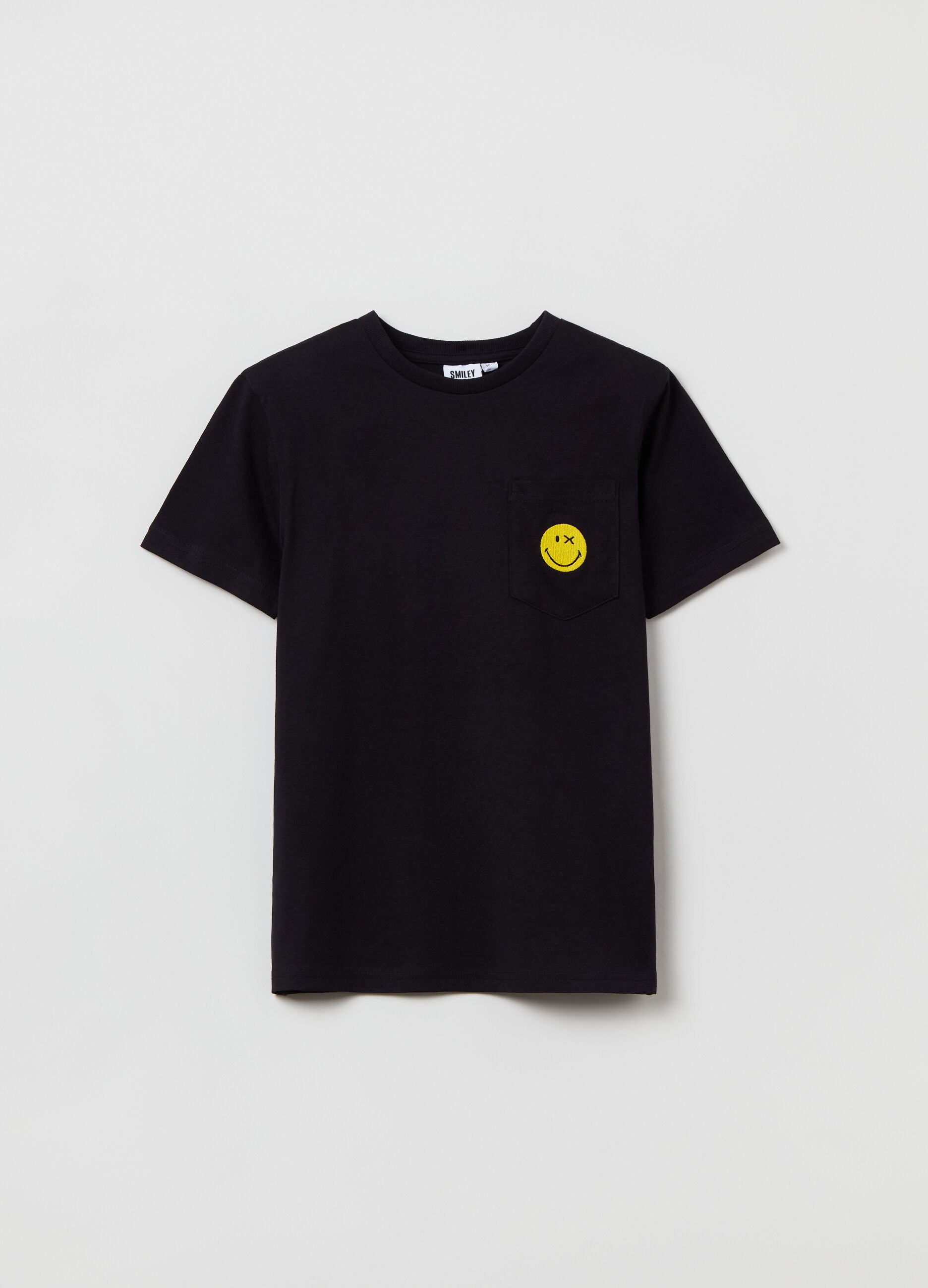 T-shirt in cotone con taschino SMILEYWORLD®