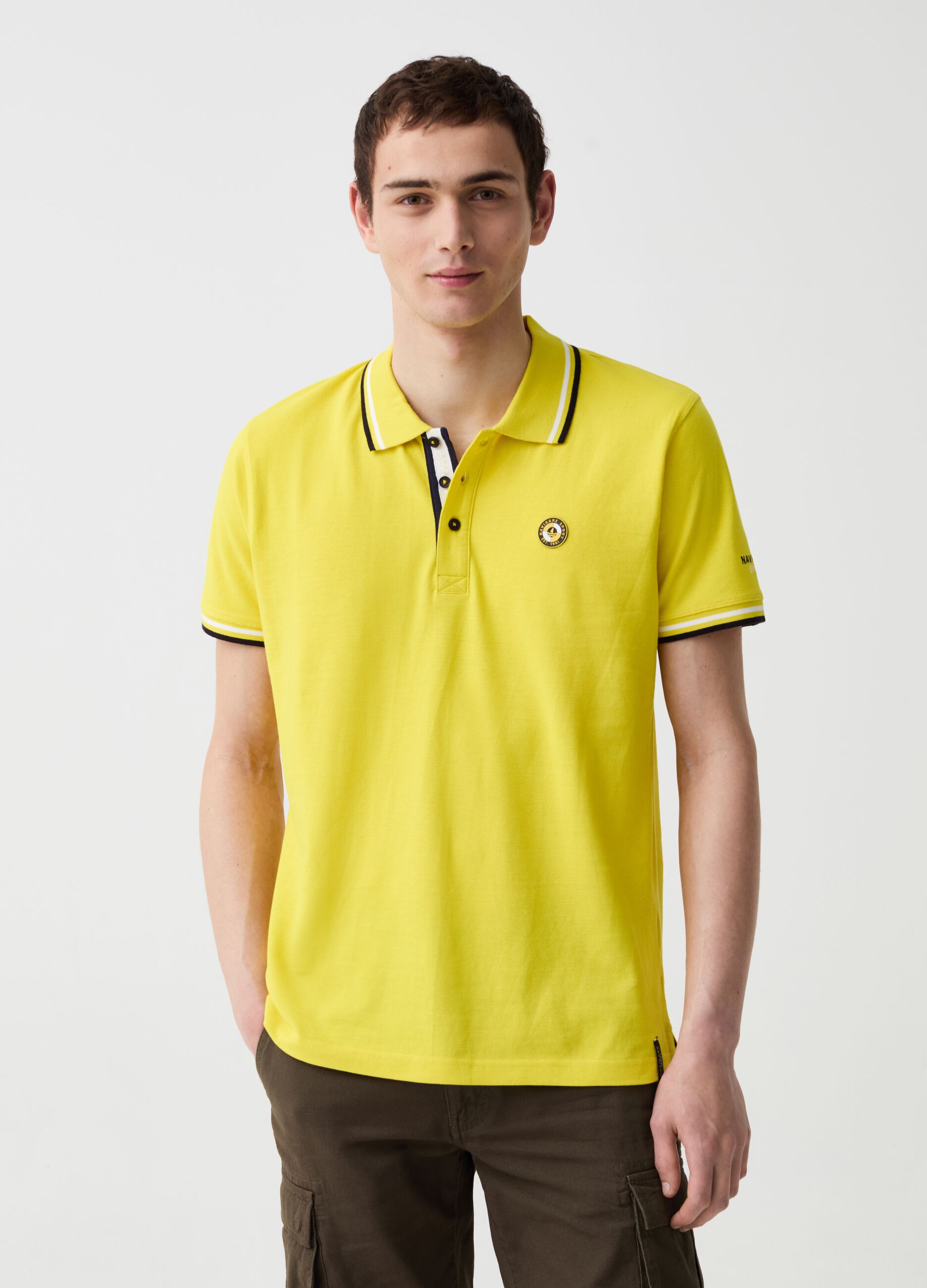 Navigare Sport polo shirt with striped edging