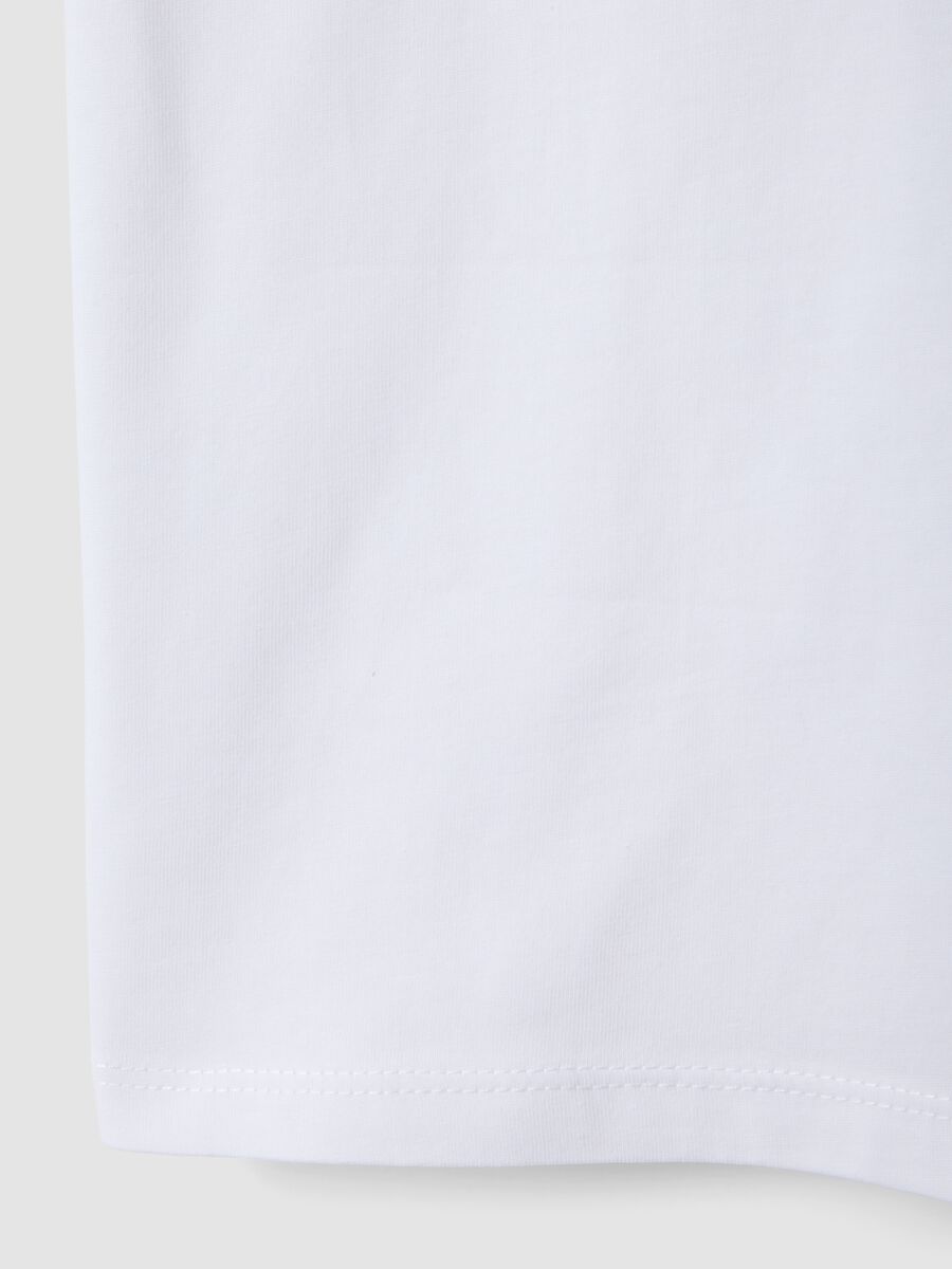 Girls&rsquo; white pure cotton regular-fit T-shirt with star_3