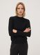 Schwarzer Pullover aus Viskosemix mit Stehkragen, Regular Fit_2