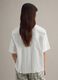 White stretch cotton oversized fit shirt with small pockets_3