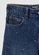 Blue cotton-blend jeans with viscose and lyocell, embroidered, for girls_3