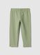 Girls' green stretch cotton slim fit leggings_0