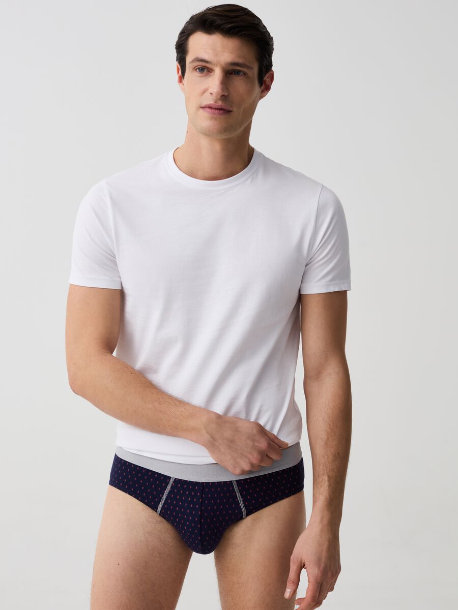 Three-pack patterned briefs in stretch organic cotton_0