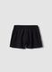 Black pure cotton shorts with elasticated waistband_4