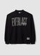 Sweatshirt preta em mistura de algod&atilde;o com log&oacute;tipo frontal_0
