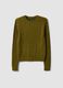 Green pure cotton cable-knit crew-neck jumper_4