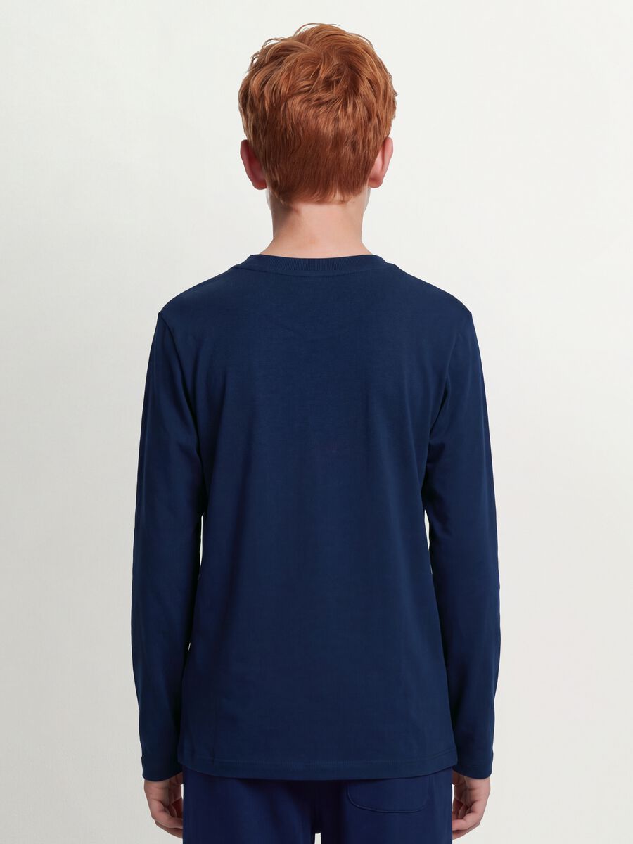 Navy blue organic cotton crew-neck T-shirt_3