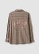 Camicia marrone a quadri in flanella di puro cotone_6