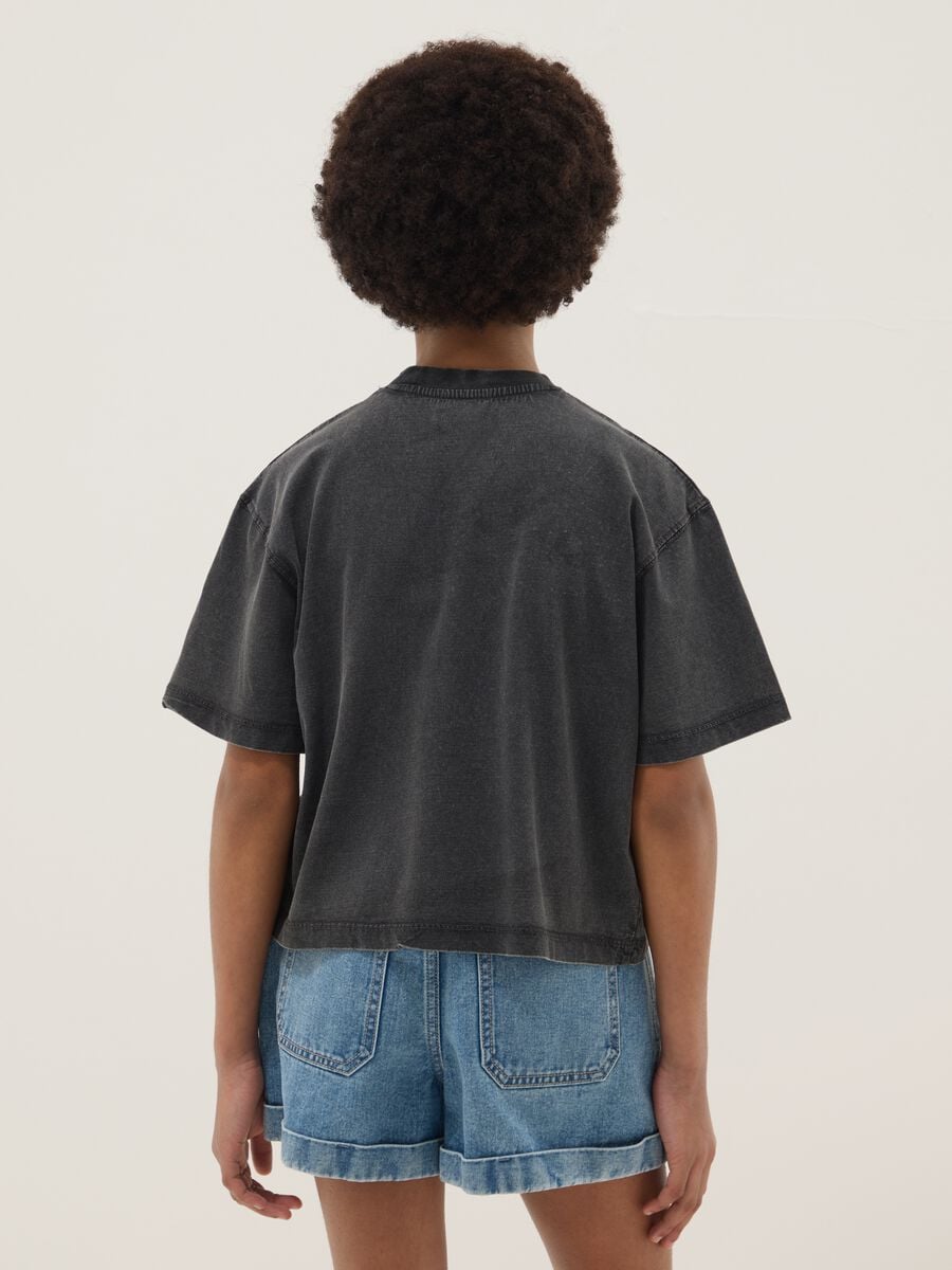 Grey pure cotton oversized fit girl&rsquo;s t-shirt_1