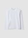 White regular-fit stretch organic cotton T-shirt for boys_0