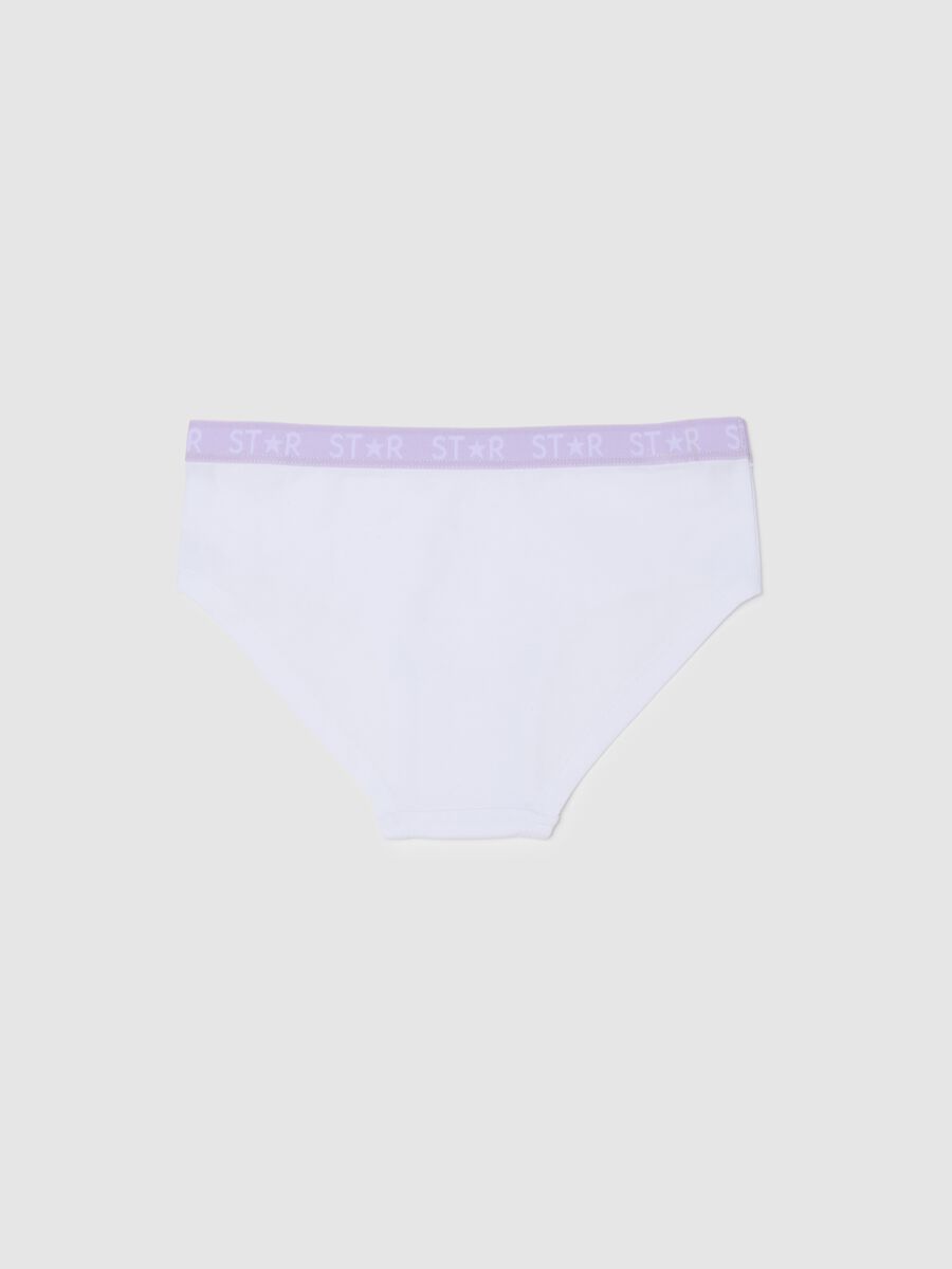 White stretch cotton panties for girls, regular fit_1
