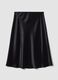 Black satin midi skirt in stretch fabric_2