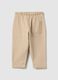 Beige regular fit pure cotton trousers_1