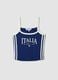 Tank top blu in cotone elasticizzato con scritta Italia regular fit_4