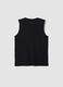 Black slogan vest top in pure cotton, oversized fit_1