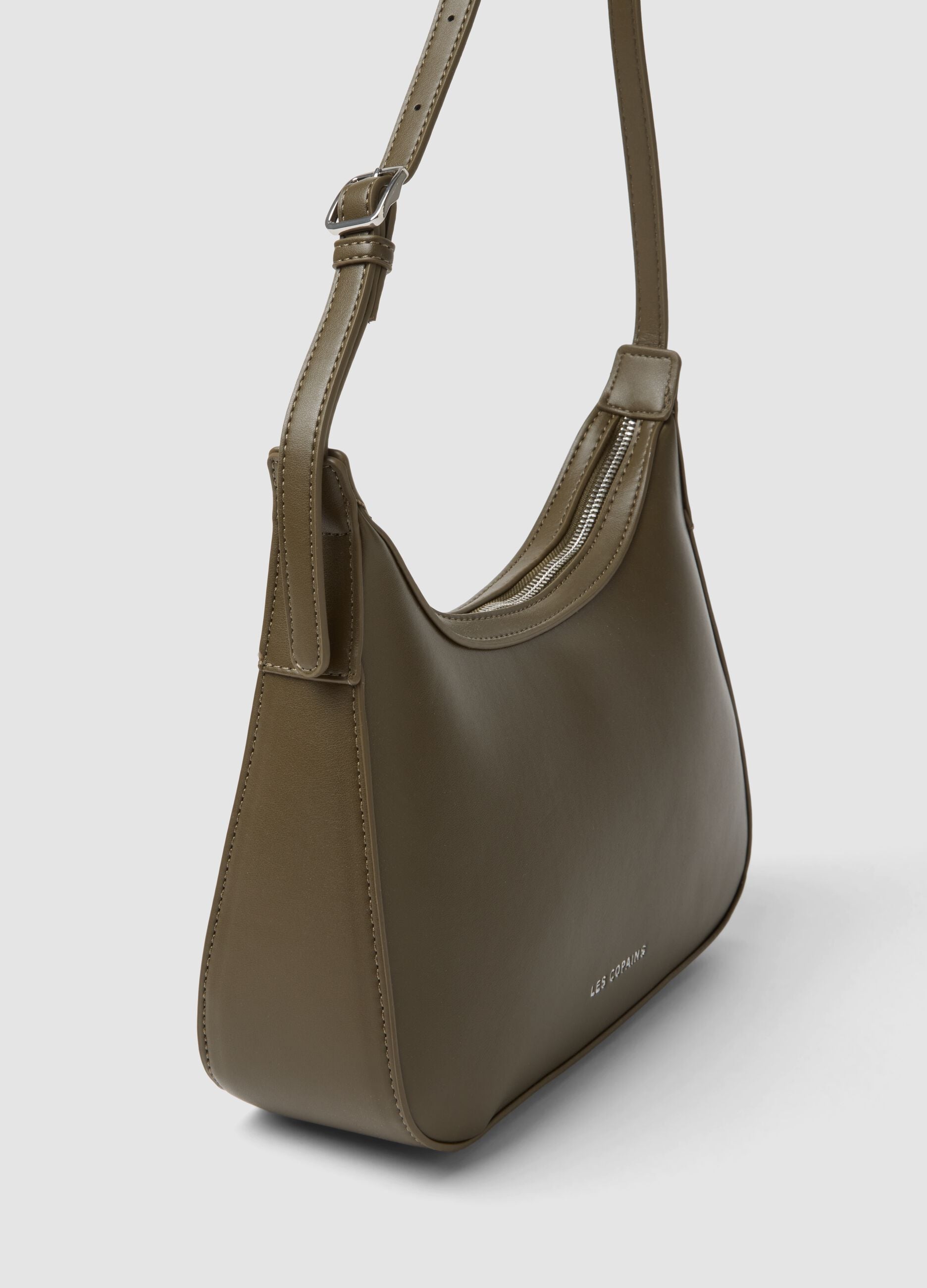 Green shoulder bag with adjustable strap