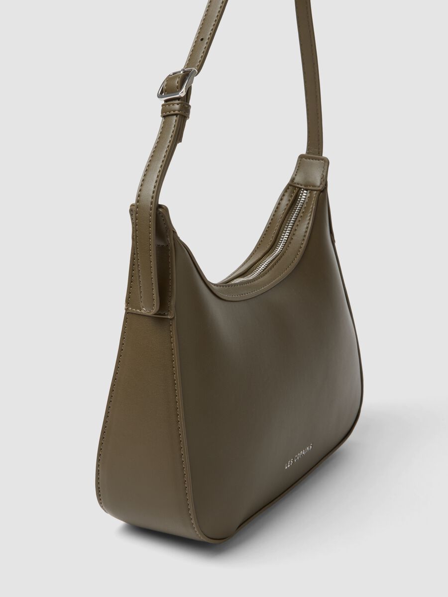 Green shoulder bag with adjustable strap_2