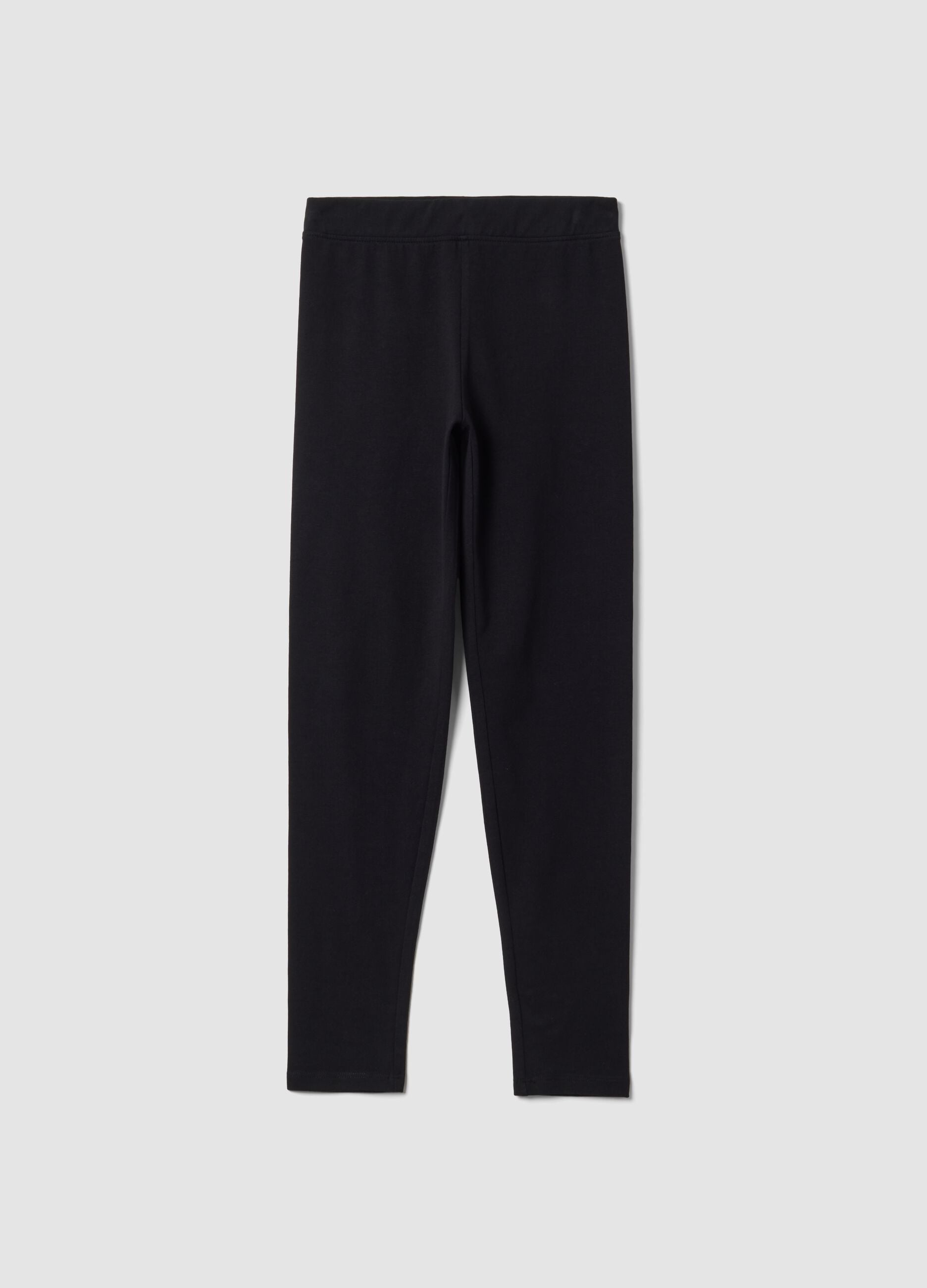 Schwarze Skinny-Leggings aus elastischer Bio-Baumwolle f&uuml;r M&auml;dchen