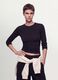 Schwarzes Langarm-T-Shirt aus Jersey aus reiner Baumwolle, Regular Fit_0